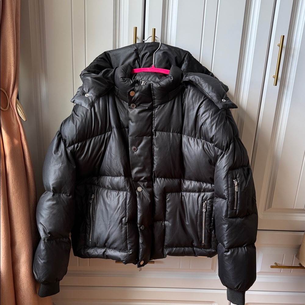 Frankie Morello Black Puffer Jacket
